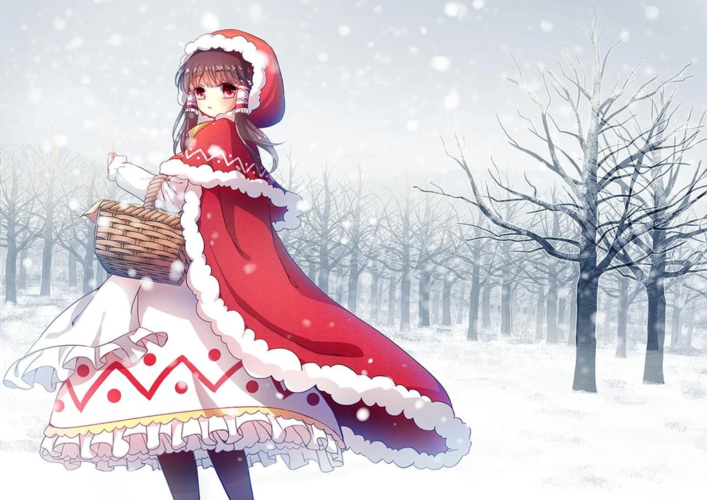 REIMU LITTLE RED RIDING HOOD WALLPAPER   (