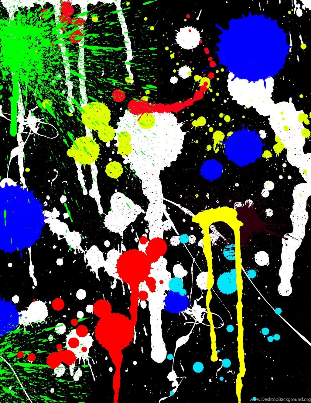 Neon Paint Splatter Desktop Backgrounds