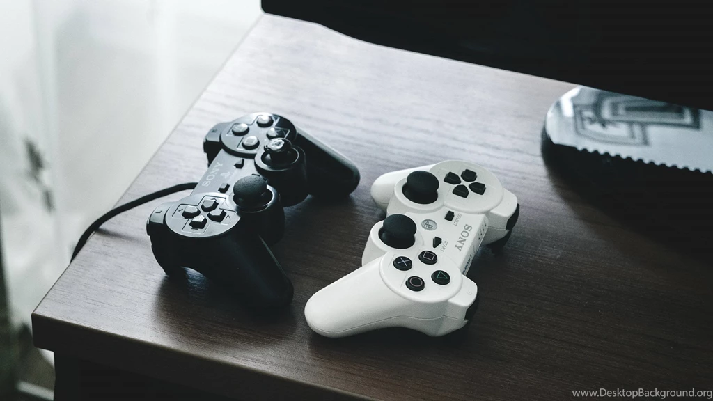 Black And White Sony PS3 Controllers Desktop Wallpapers
