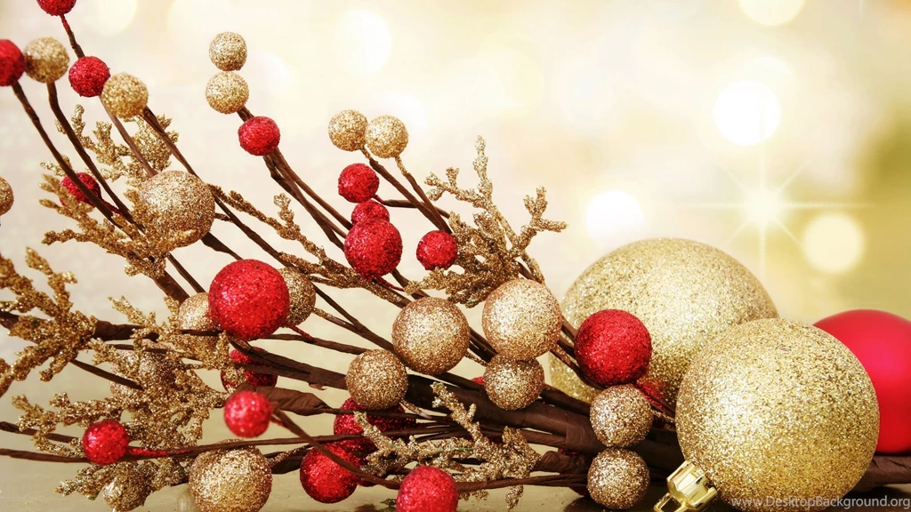 Christmas Decoration On Defocused Lights Backgrounds