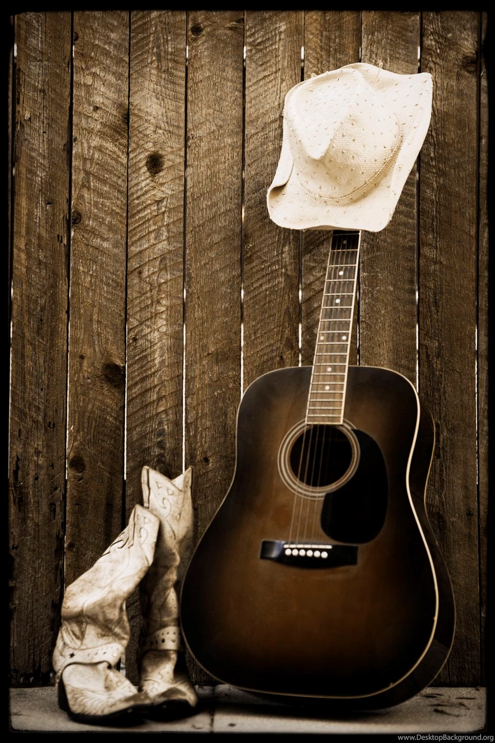 Cowboy Boots And Hat And Guitarposted On December By Broken ...
