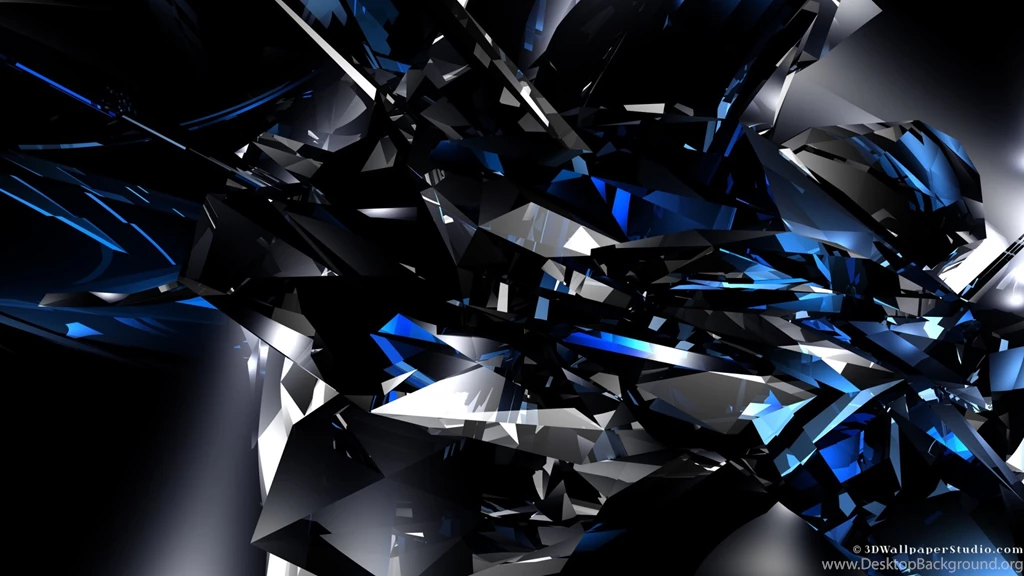 3D Blue Crystals Wallpapers In 1920×1080 Screen Resolution