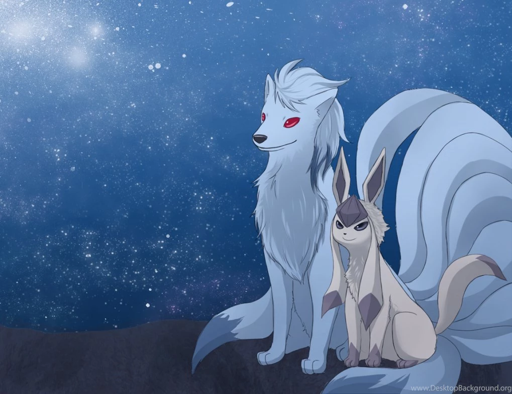Commission   Ninetales And Glaceon By Shiranukii On DeviantArt