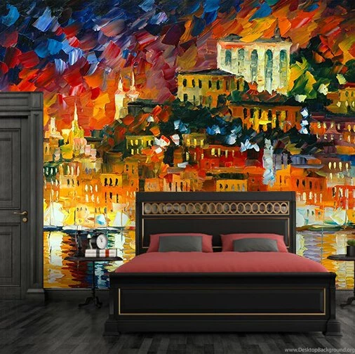 Custom Any Size 3D Wall Mural Wallpapers ,Retro Personality City ...