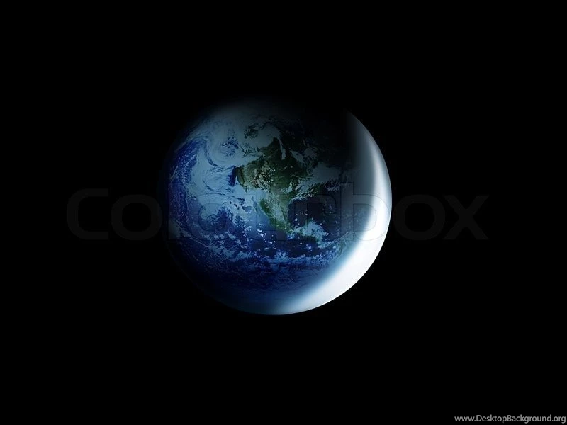 Blue Shining World On A Dark Backgrounds