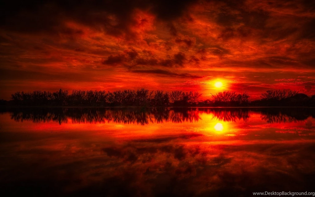 1920x1200 Fire Red Sunset Reflection Sea Desktop PC And Mac Wallpapers