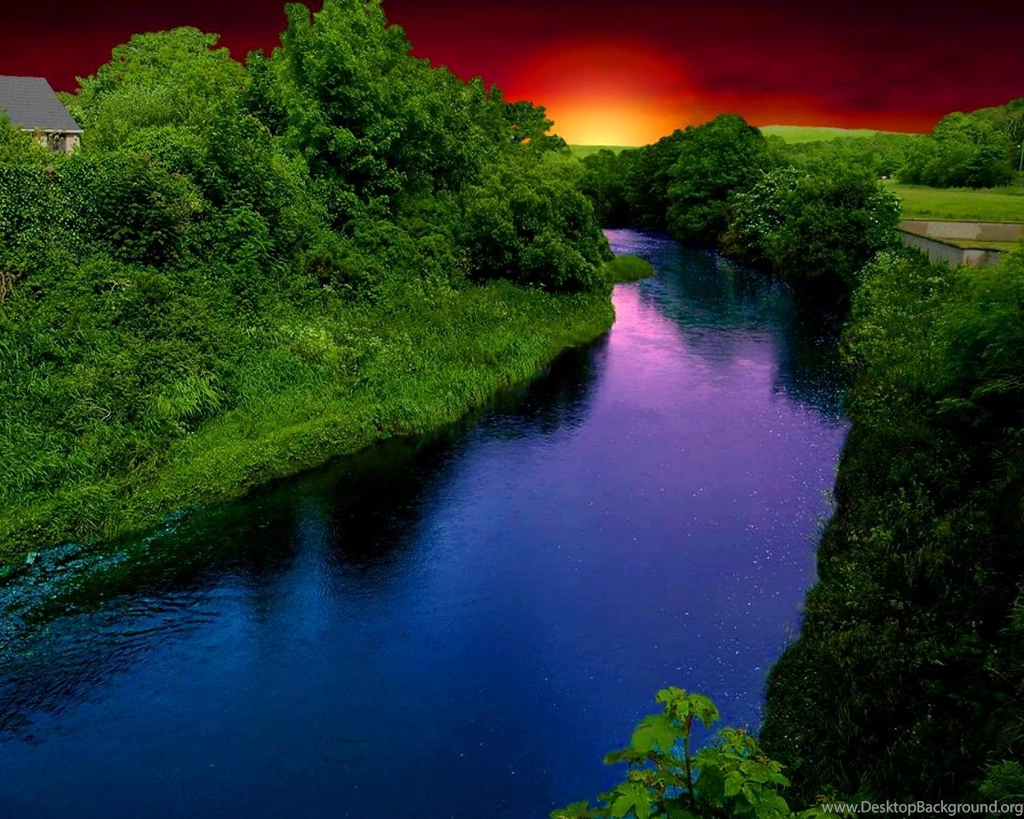 RED SUNSET WALLPAPER (