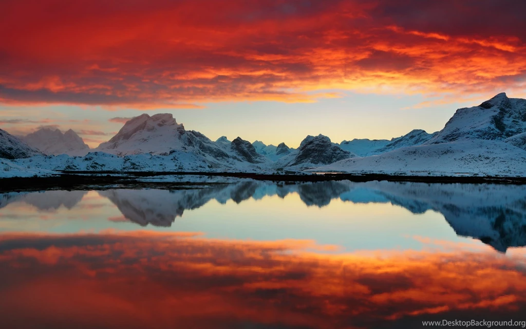 Lake Red Sunset Wallpapers