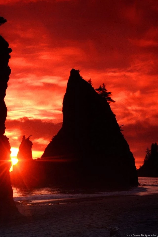 Eye catching Red Sunset Beach Wallpapers Beach Wallpapers