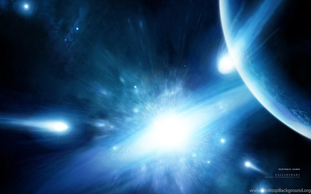Blue Comet Outer Space Planets Wallpapers   (