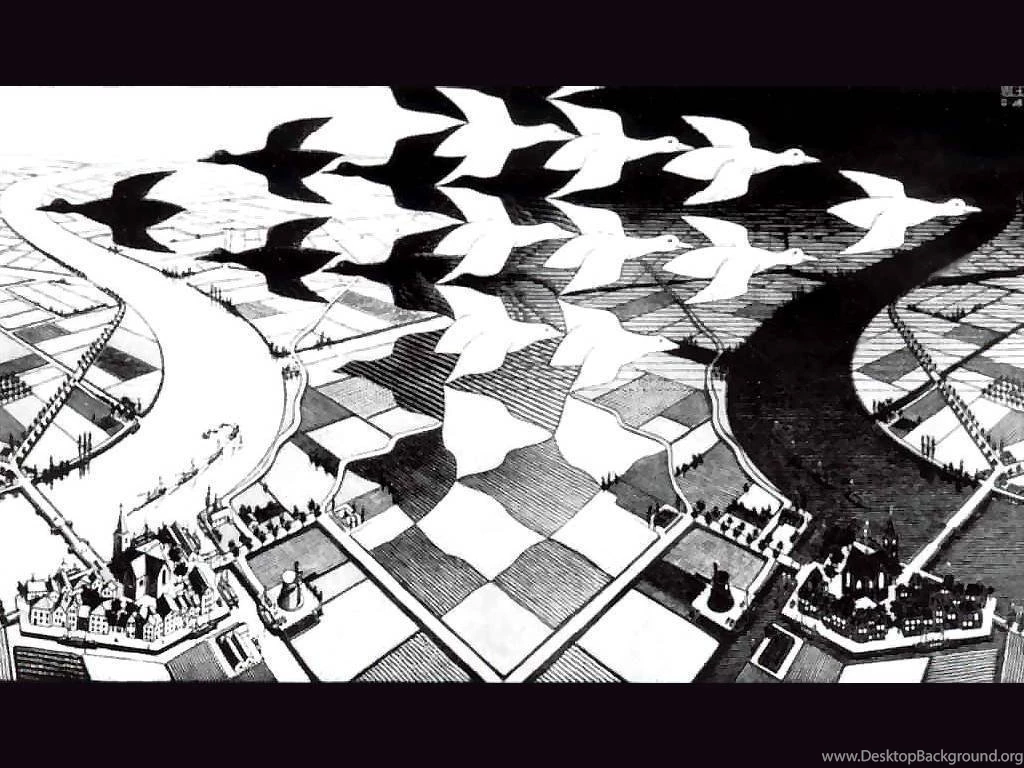 My Free Wallpapers Artistic Wallpapers : Escher Day And Night