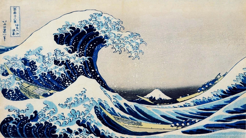Wallpapers Kanagawa Wave Water Ocean Waves Artwork The Great Off ...