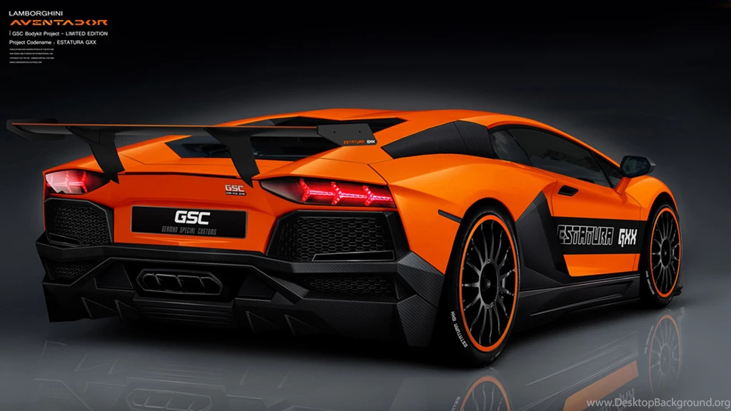 Lamborghini Aventador Orange Free Car Wallpapers HD