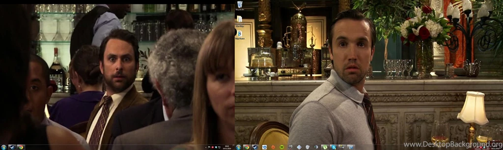 My New It's Always Sunny Themed Dual Wallpapers Set Up : IASIP