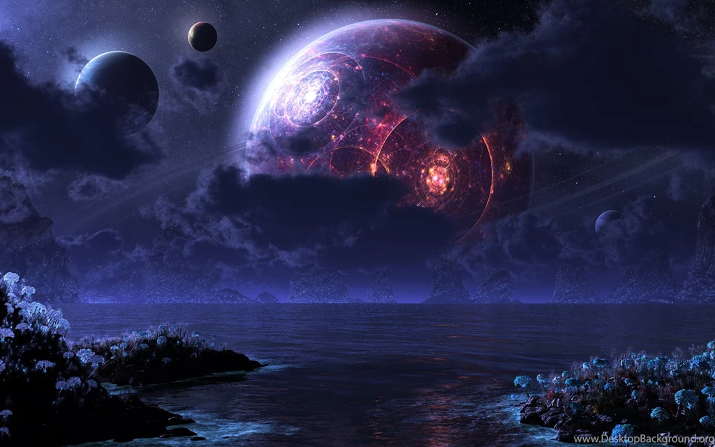 fantasy planets with rings pics about space desktop background