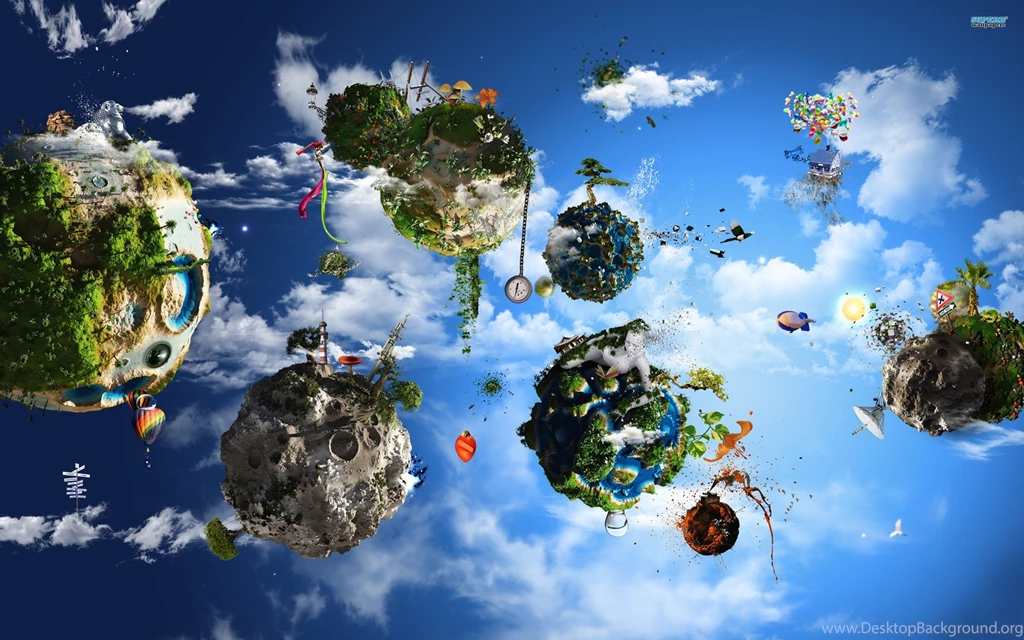 Widescreen Planets Island Fantasy Wallpaper, HQ Backgrounds