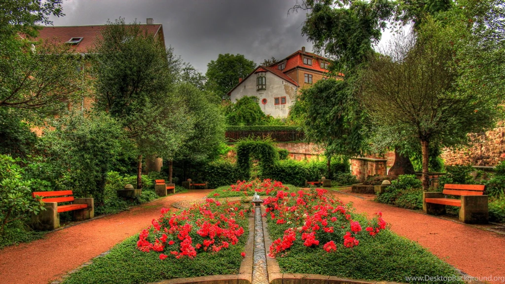Beautiful Garden In Schmalkalden Germany Hdr Hd Wallpapers ...