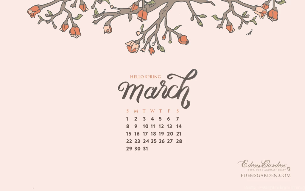 Free Download: March 2015 Desktop Wallpapers Calendar – Edens Garden