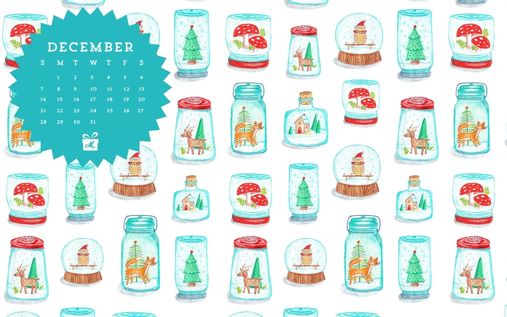 Free Desktop Wallpaper: December Calendar Mollie Makes
