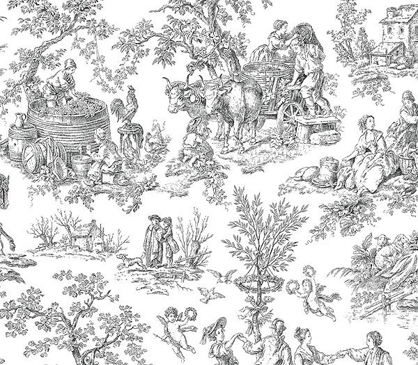 Black Working Toile Wallpapers By Wallquest