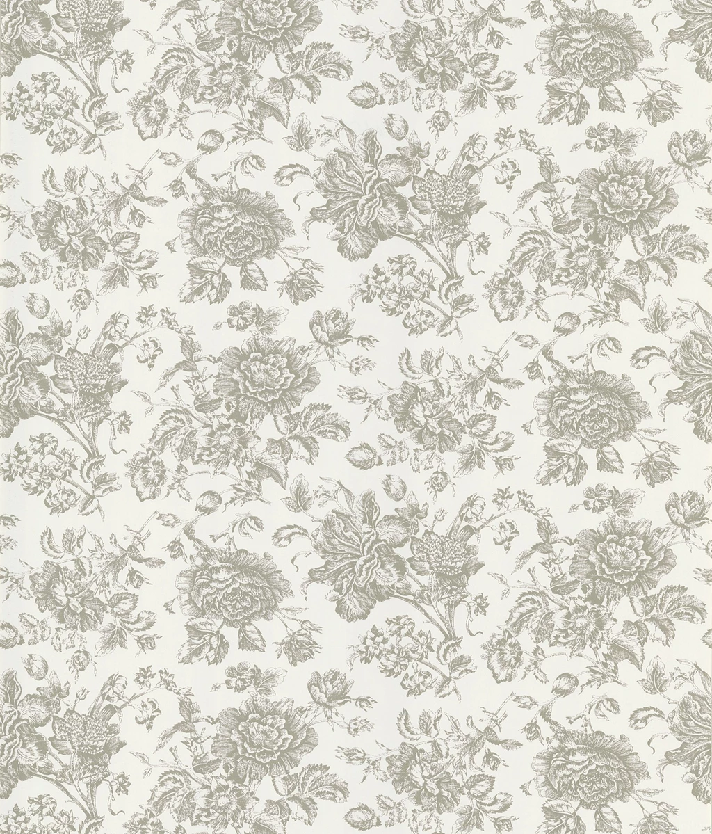 Pavot Floral Toile Wallpapers In White By Brewster Home Fashions ...