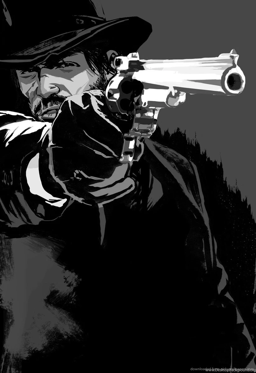 Download RDR John Marston With Gun On A Red Backgrounds Screensaver ...