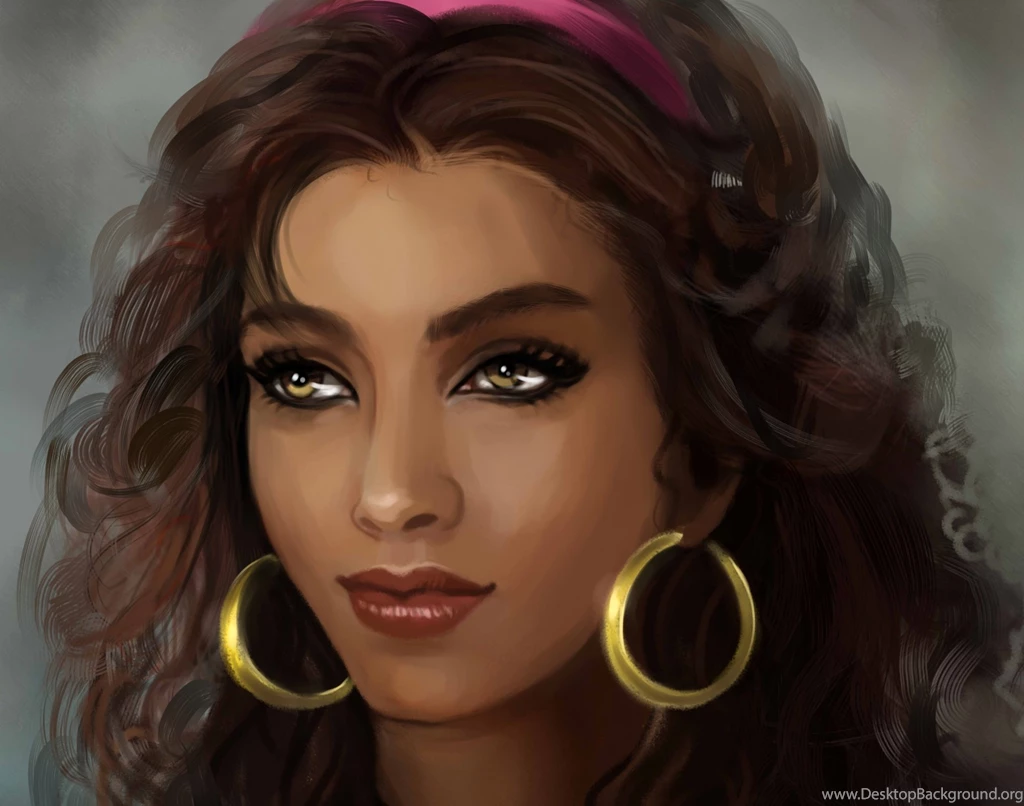 Esmeralda Esmeralda Adult Art Gypsy Face Earrings Hair View HD ...