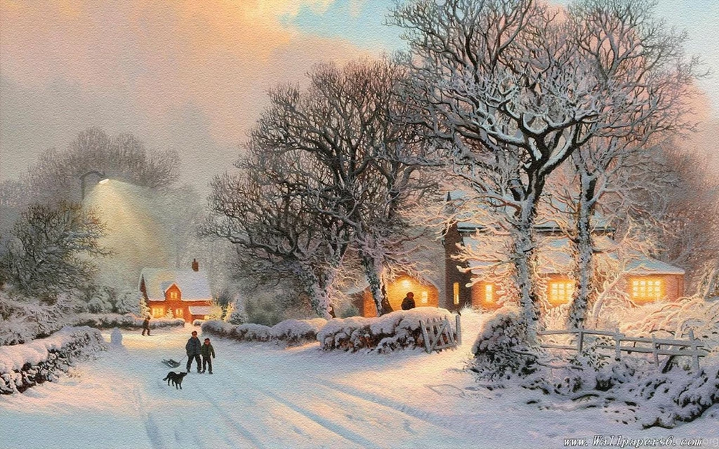 Winter Christmas Illustrations - Landscape Wallpapers Free ...