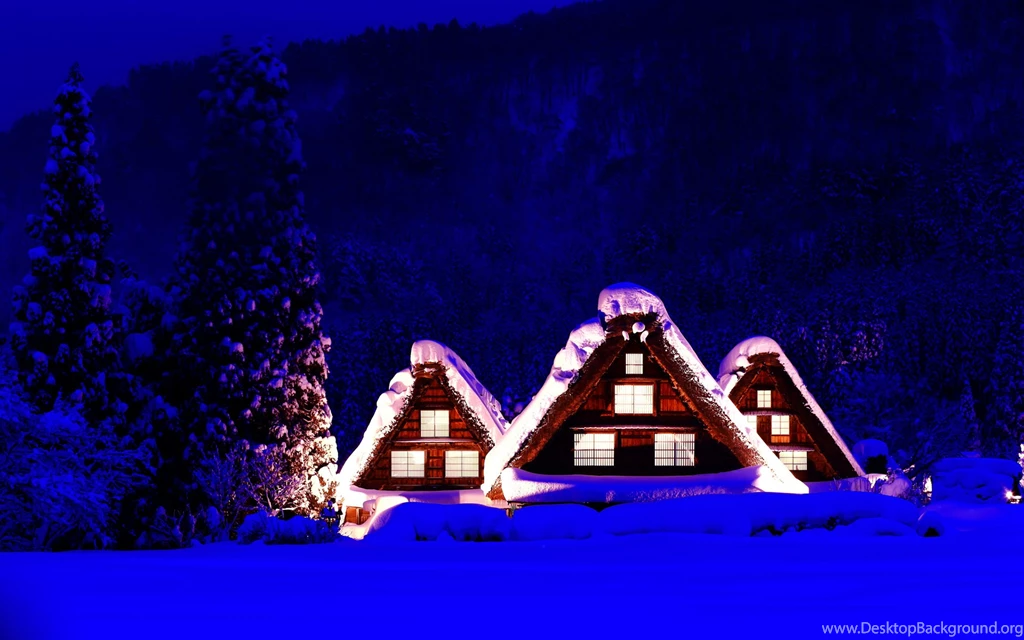 Houses Cabin Landscapes Winter Snow Christmas Wallpapers ...