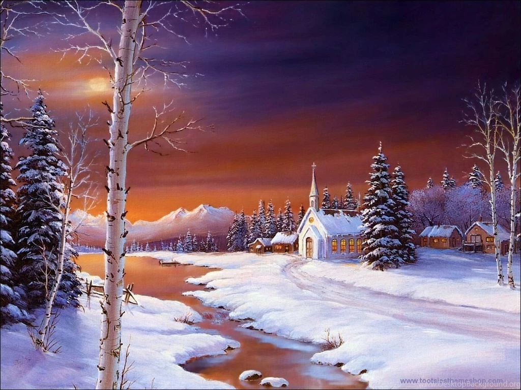 Holy Night Christmas Landscapes Wallpapers Image