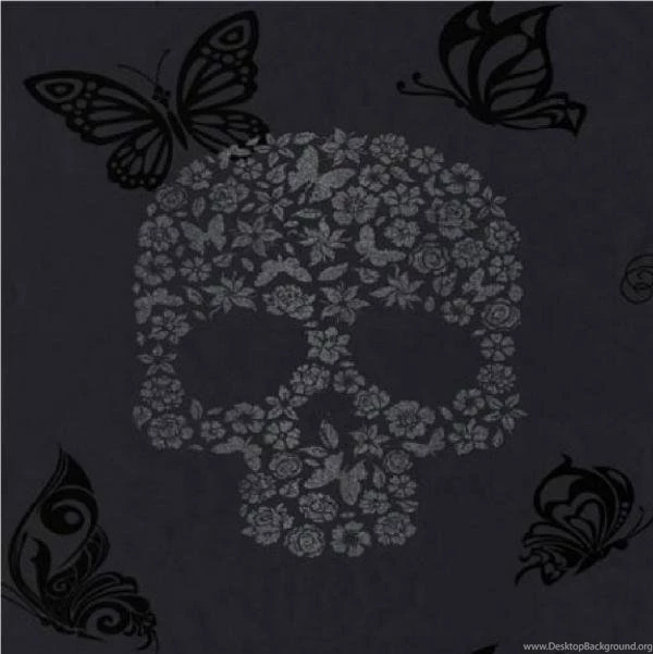 NEW LUXURY MURIVA SKULLS FLOWER BUTTERFLY SILVER GLITTER VINYL ...