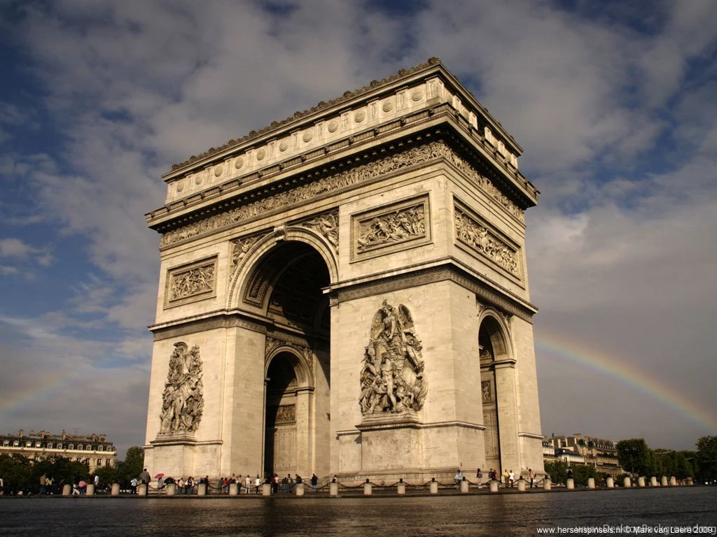 Wallpaper: 'Rainbow In Paris' A Rainbow Over Paris Runs Behind ...