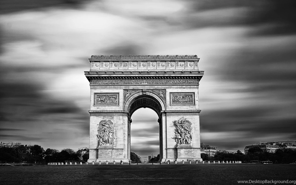 Arc De TriompheParis France B W Arch F Wallpapers