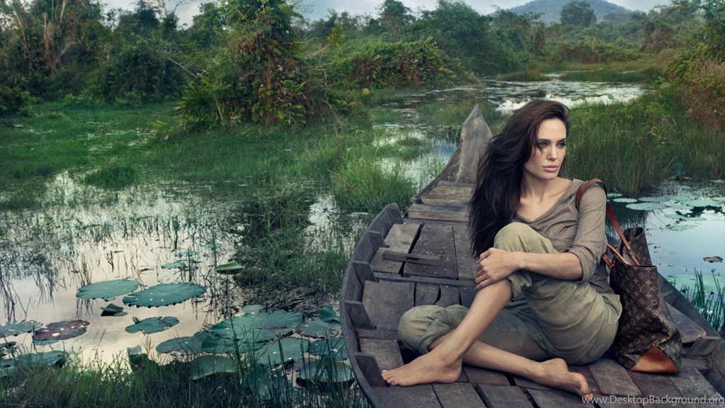 Download 1920x1080 HD Wallpapers Angelina Jolie Boat Swamp Pensive ...