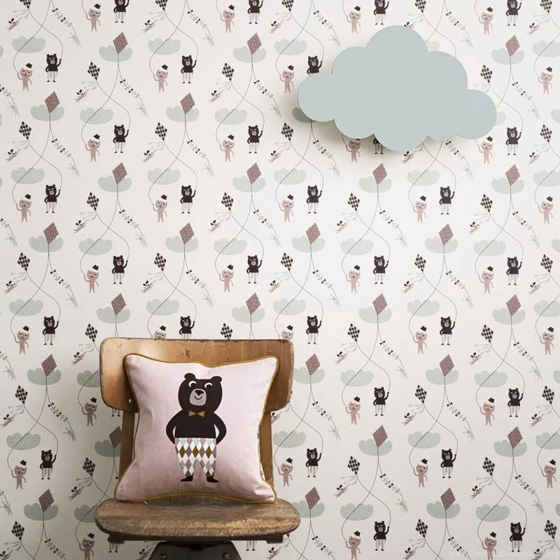 Ferm Living Wallpapers 'kite' Paper, Pink, 10.05x0.53cm   Lefliving.com