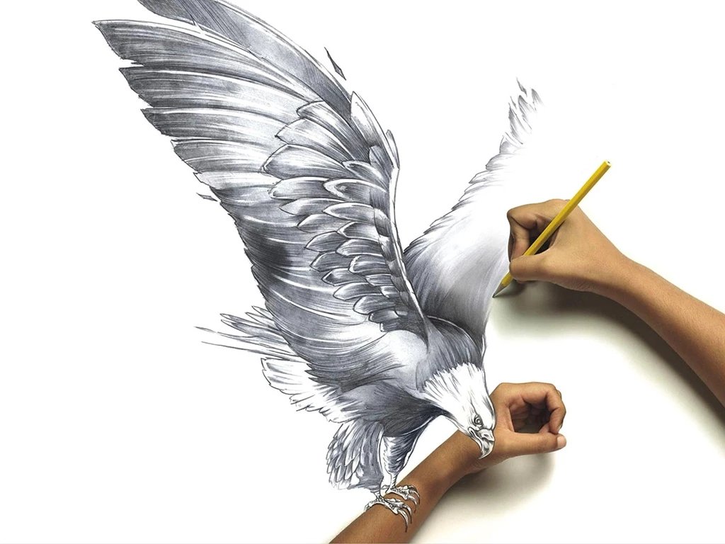 ART PAINTING EAGLE WALLPAPER   (