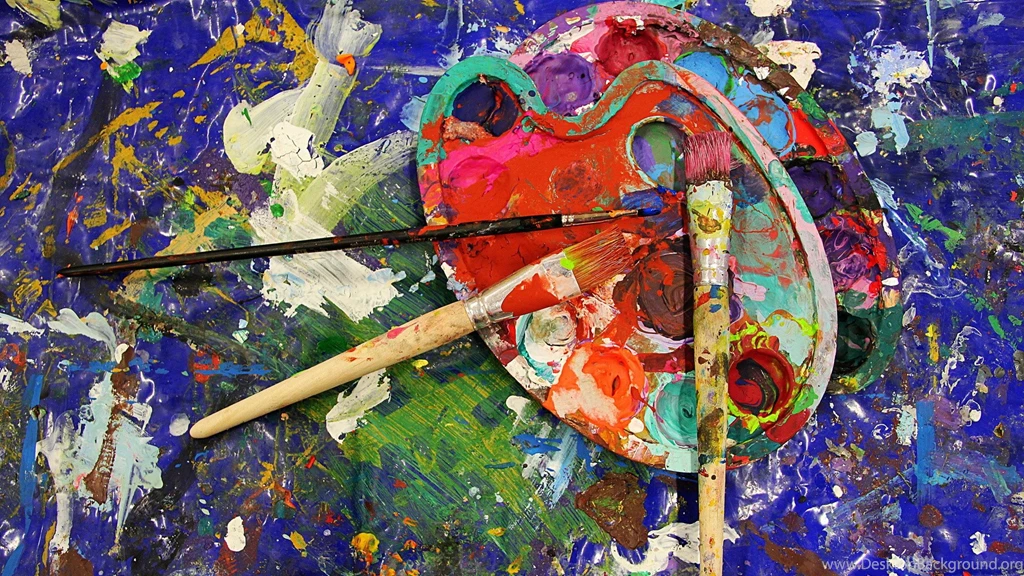 Download Wallpapers 1920x1080 Brush, Palette, Paint, Art Full HD ...
