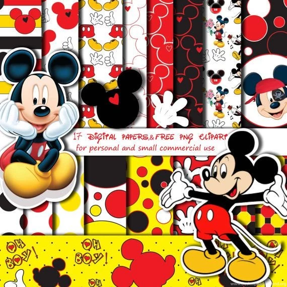 Digital Backgrounds Papers Free Digital Clip Art Red Mickey Mouse ...