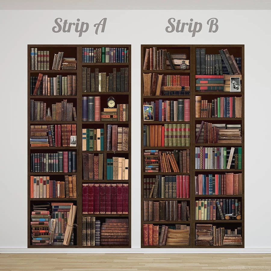 Bookcase Self Adhesive Wall Mural By Oakdene Designs ...