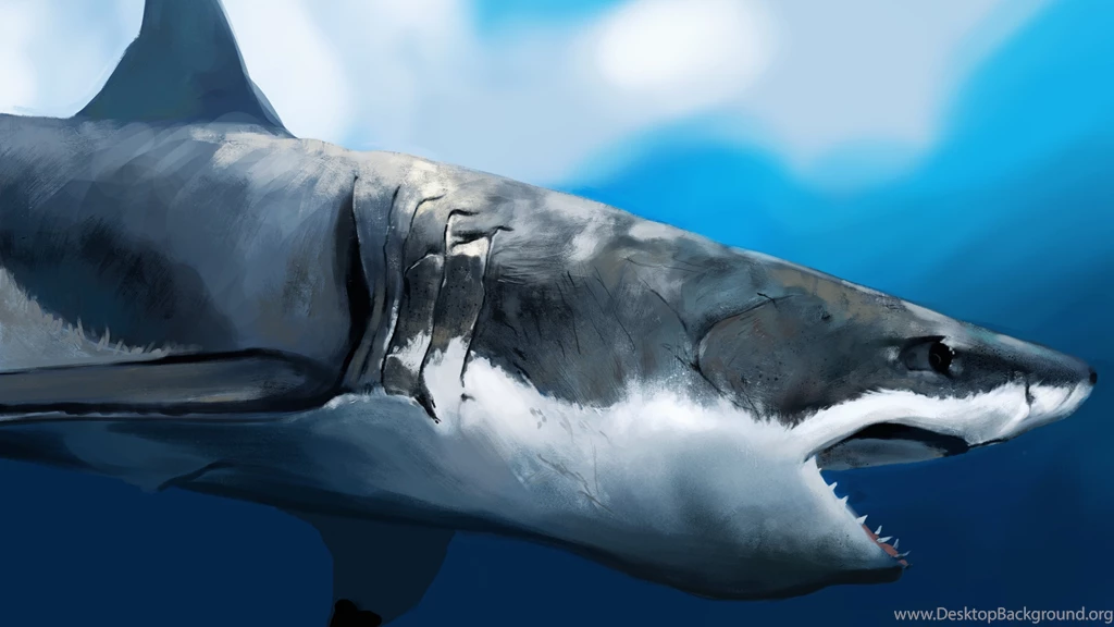 Download Wallpapers 3840x2160 Maw, Shark, Art, Under The Water ...