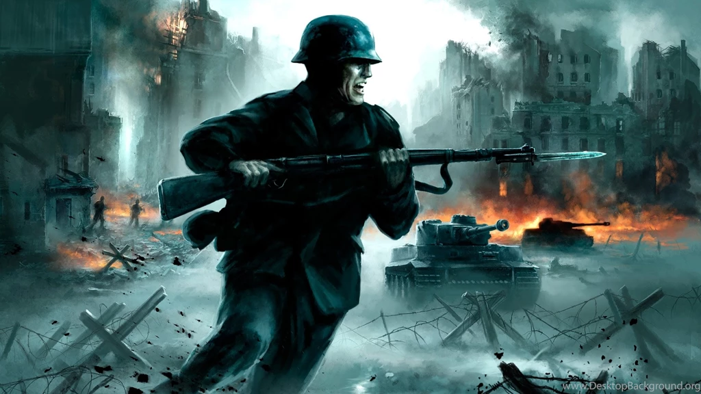 WWII World War Soldier Drawing Tank Barb Wire HD Wallpaper,digital ...