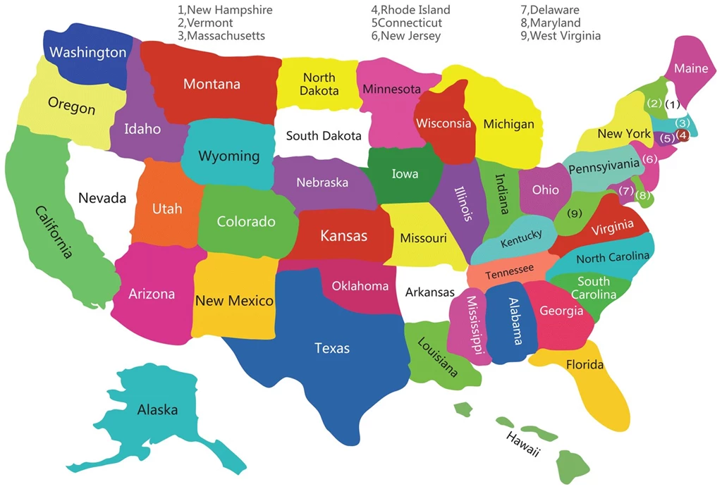 USA Satates Map,Map Of USA With Satates, USA Polical Map, Map Of ...