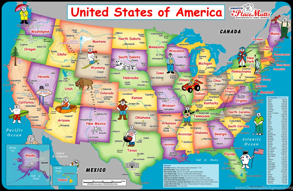 16 United States Of America Map HD Wallpapers