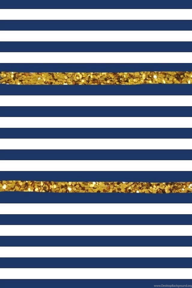 Navy Blue And Gold Stripped
