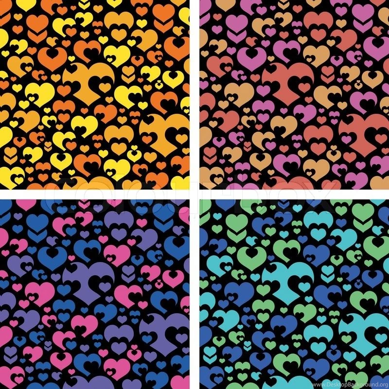 Wallpapers Of Various Colorful Hearts