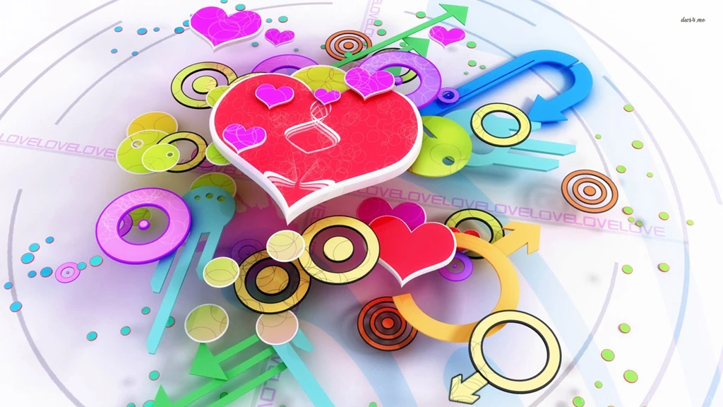 Colorful Hearts And Shapes Wallpapers