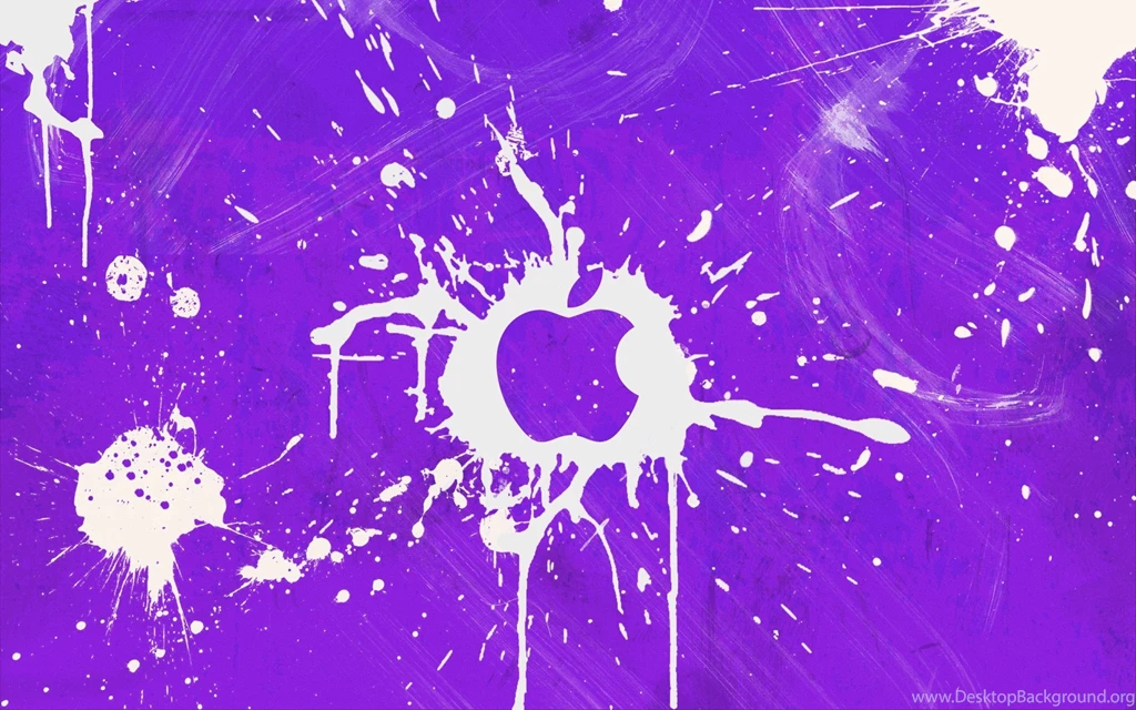 Logo Apple Inc, Splashes On Violet Backgrounds Wallpapers And ...
