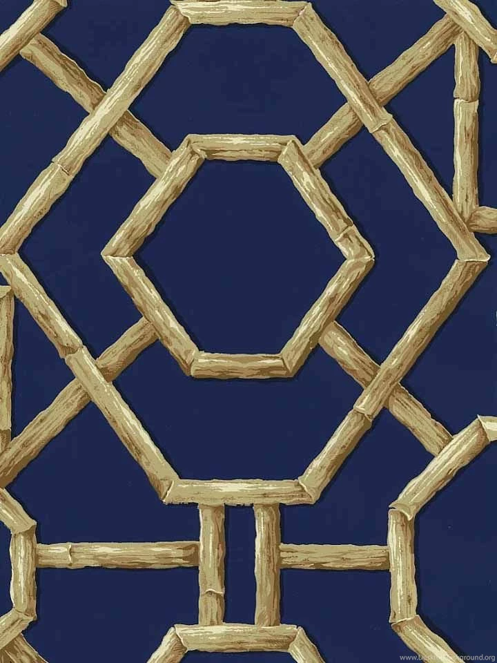 Bamboo Lattice Wallpapers In Navy