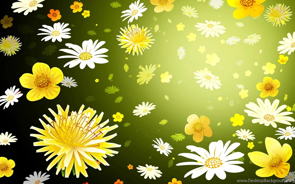 Download Wallpapers 3840x2400 Flowers, Graphic, Background, Daisies ...