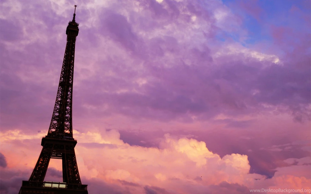 Paris Purple Pink Sunset Wallpapers Pictures Photos Images
